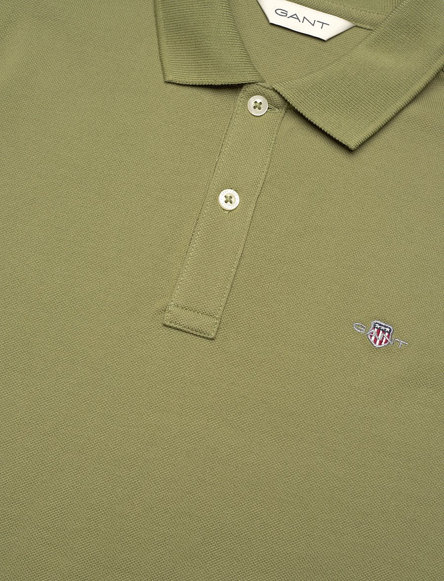 Gant - SHIELD SS PIQUE - lühikeste varrukatega polod - washed olive - 2