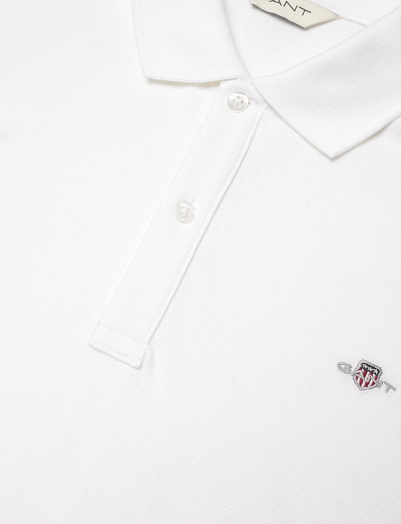 GANT - SHIELD SS PIQUE - lühikeste varrukatega polod - white - 2