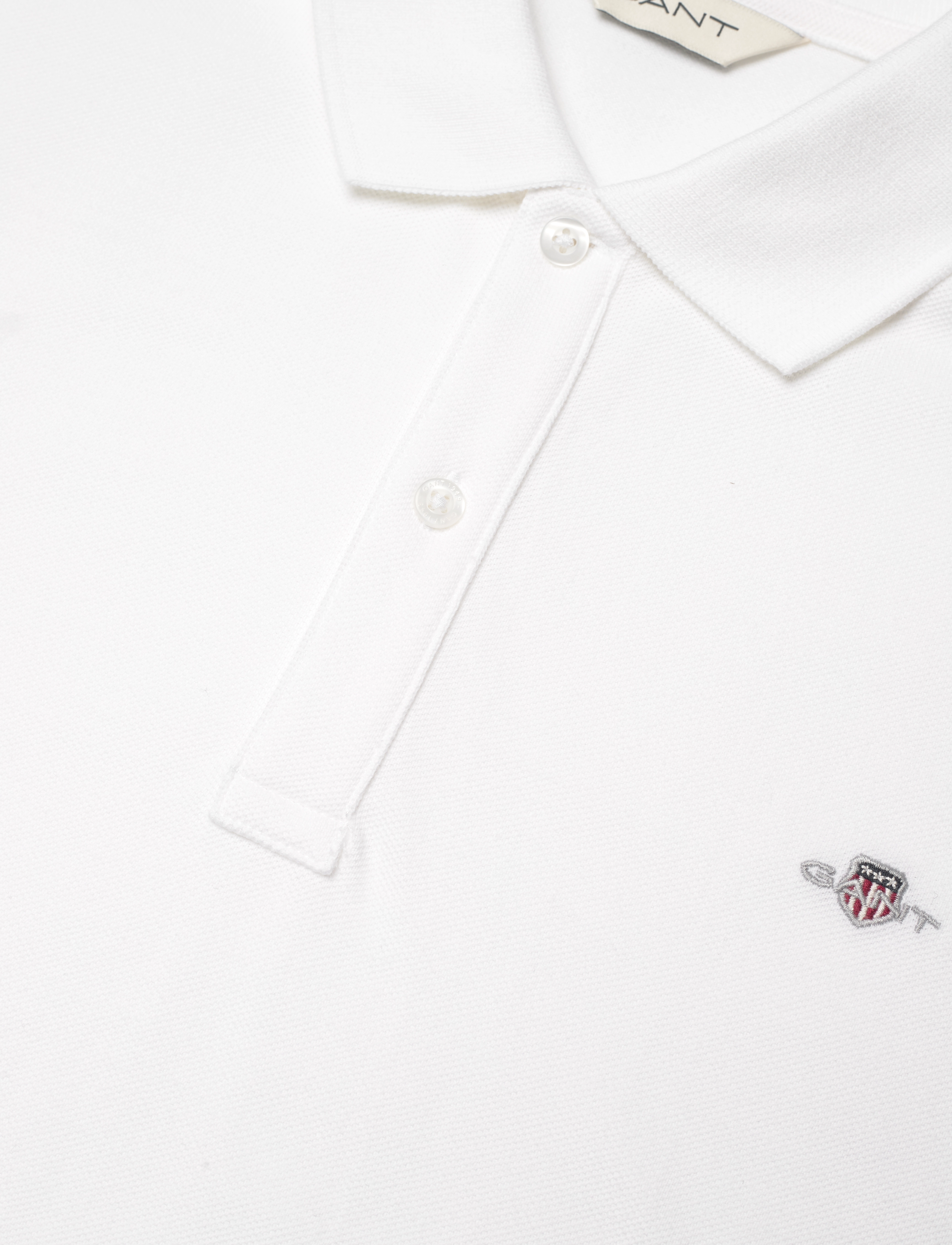 Gant - SHIELD SS PIQUE - poloshirts - white - 2