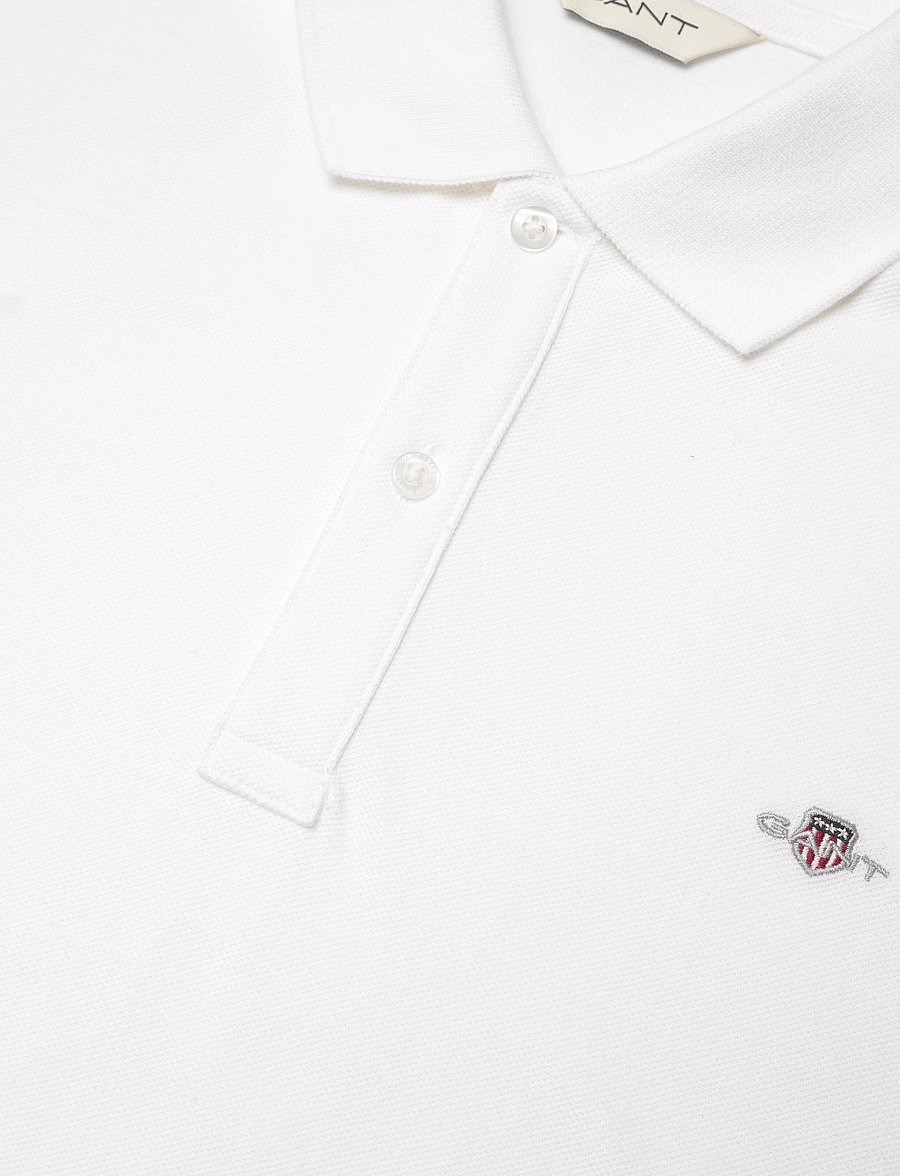Gant - SHIELD SS PIQUE - kurzärmelig - white - 2