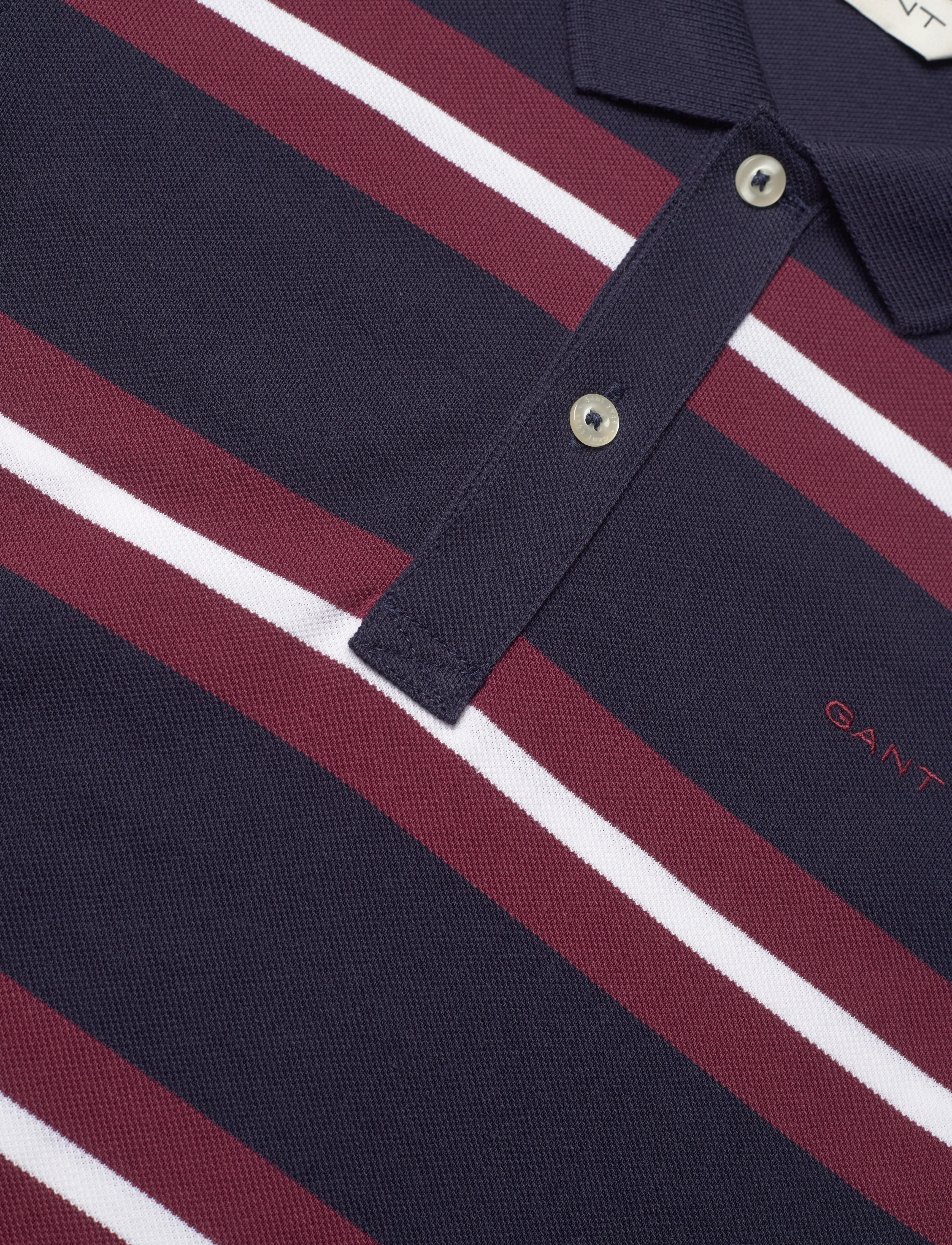 GANT - STRIPED SS PIQUE - evening blue - 2