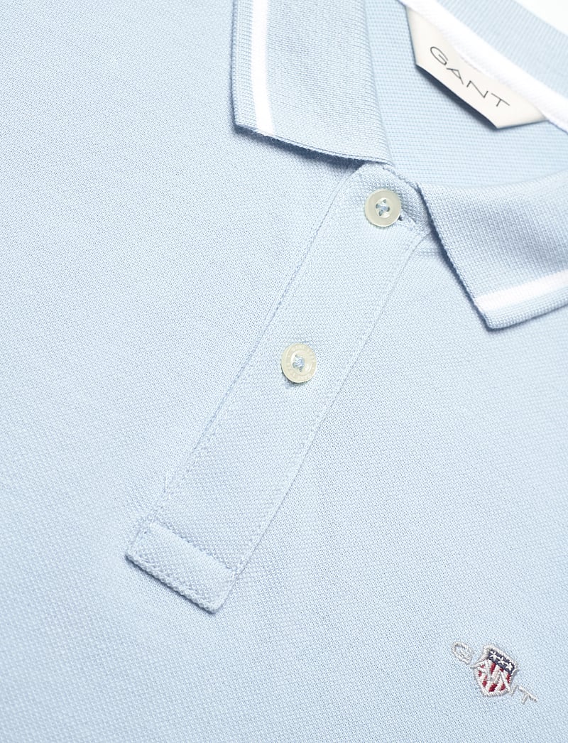 GANT - CONTRAST TIPPING SS PIQUE RUGGER - lühikeste varrukatega polod - calming blue - 2