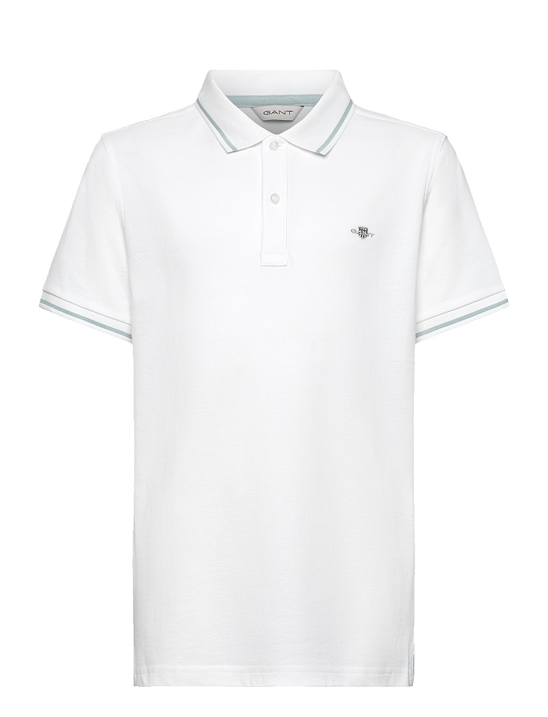 GANT - CONTRAST TIPPING SS PIQUE RUGGER - lühikeste varrukatega polod - white - 0