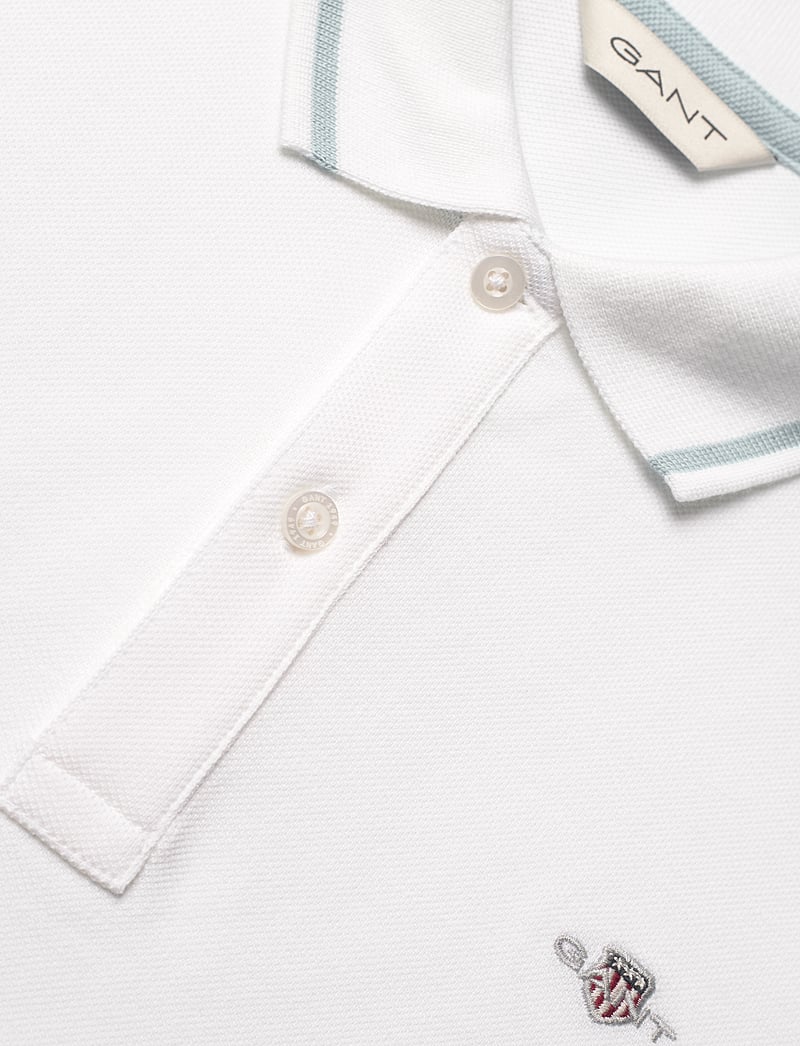 GANT - CONTRAST TIPPING SS PIQUE RUGGER - lühikeste varrukatega polod - white - 2