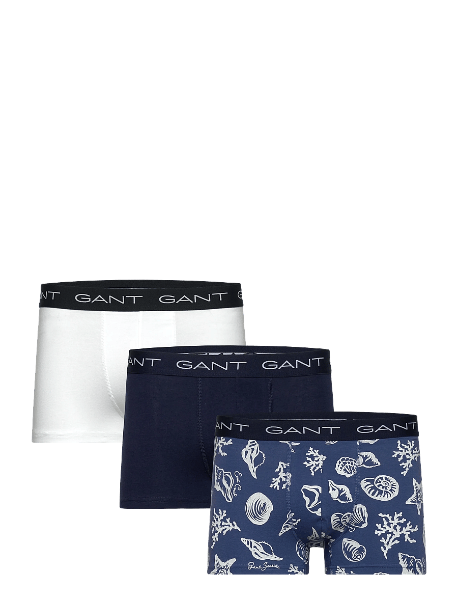 Gant - SHELL PRINT TRUNK 3-PACK - multipack underbukser - vintage blue - 0