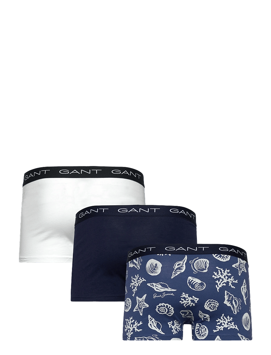 Gant - SHELL PRINT TRUNK 3-PACK - multipack underbukser - vintage blue - 1