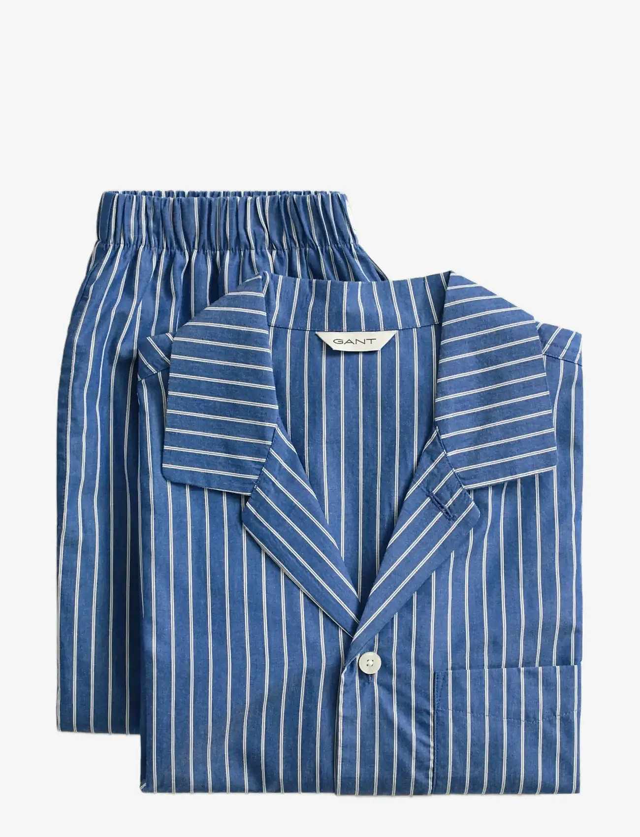 Gant - STRIPED POPLIN PAJAMA SET - nattøj sæt - deep cobalt - 1