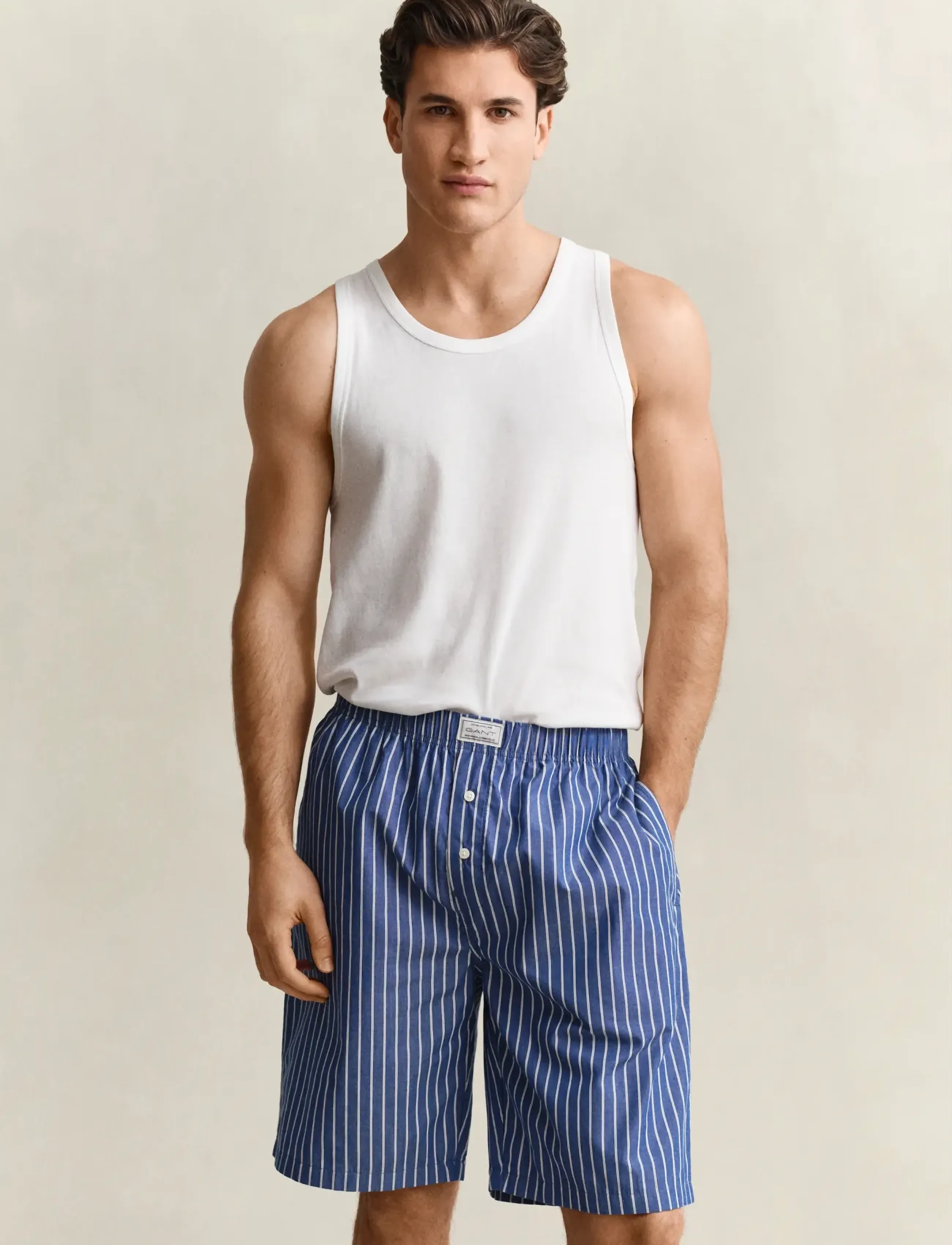 GANT STRIPED POPLIN PAJAMA SHORTS - Preppy - DEEP COBALT / blue
