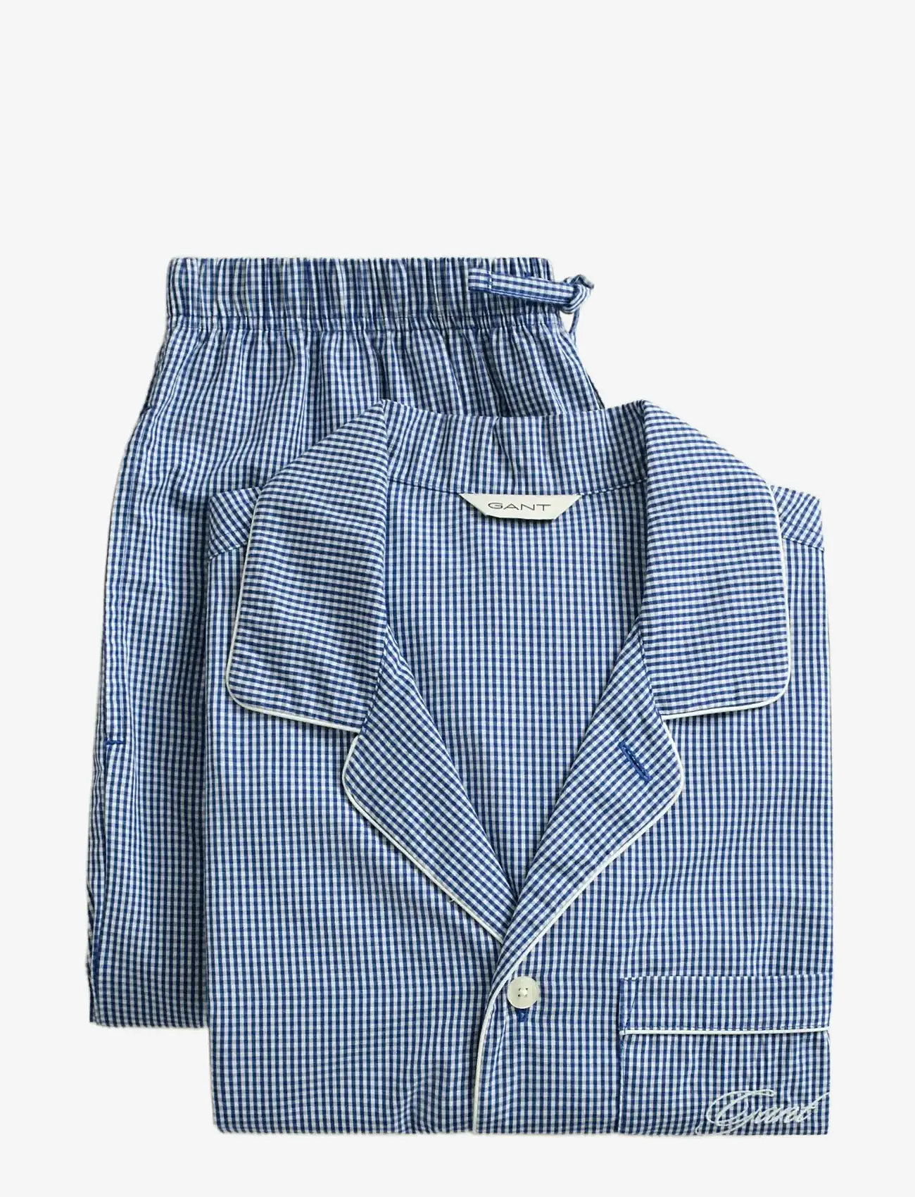 GANT - MINI GINGHAM POPLIN PAJAMA SET - pyjamasets - college blue - 1