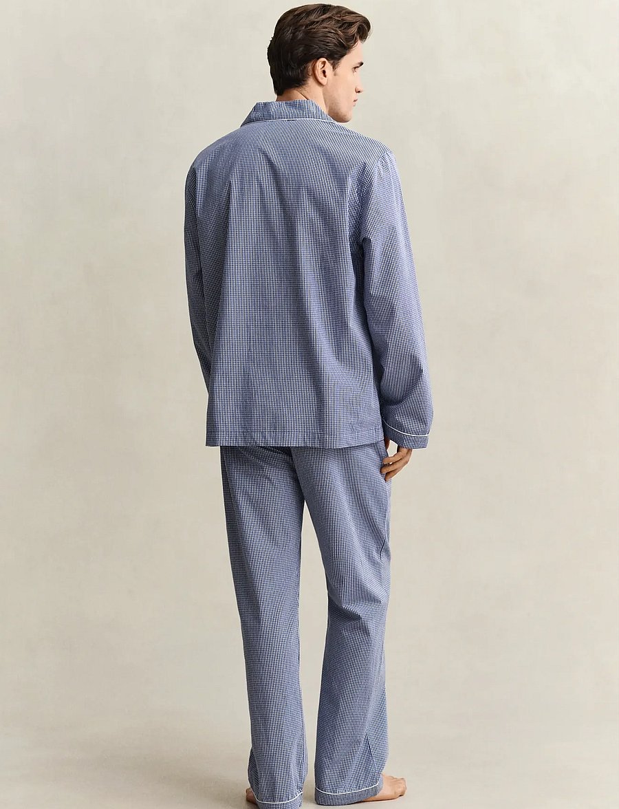 Gant - MINI GINGHAM POPLIN PAJAMA SET - pyjamasets - college blue - 2