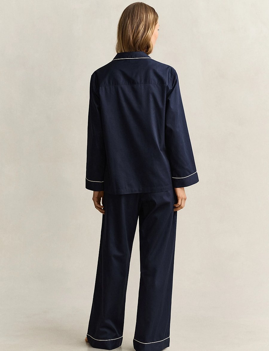 Gant - SATIN PAJAMA SET - pyjamas - evening blue - 1