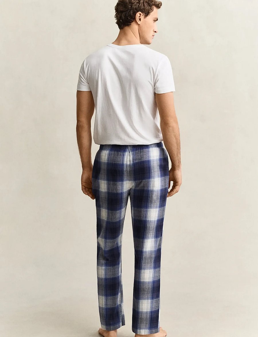Gant - FLANNEL CHECKED PYJAMA PANT - pyjamasbyxor - marine - 2