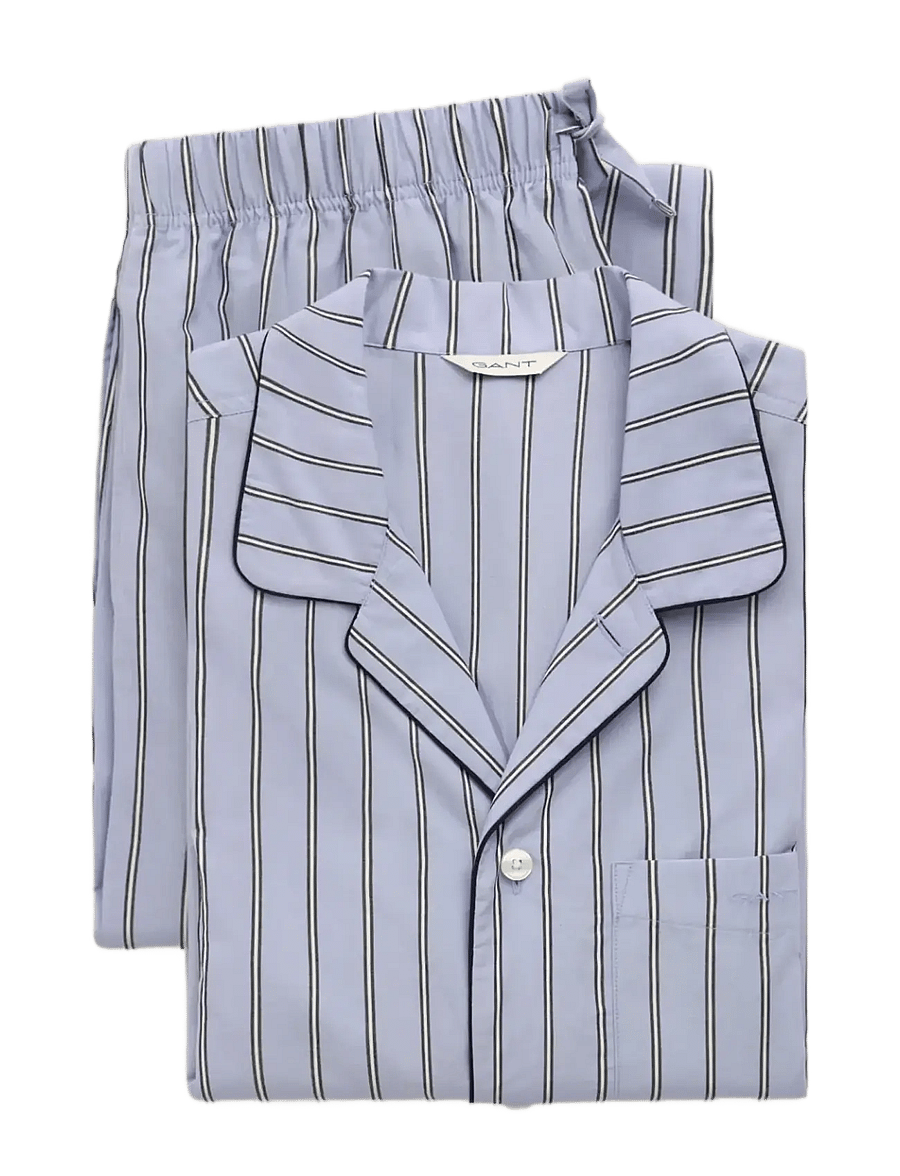 Gant - STRIPED POPLIN PYJAMA SET - nattøj sæt - lavender blue - 1