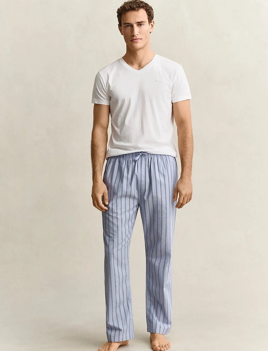 Gant - STRIPED POPLIN PYJAMA PANT - pyjamahosen - lavender blue - 2