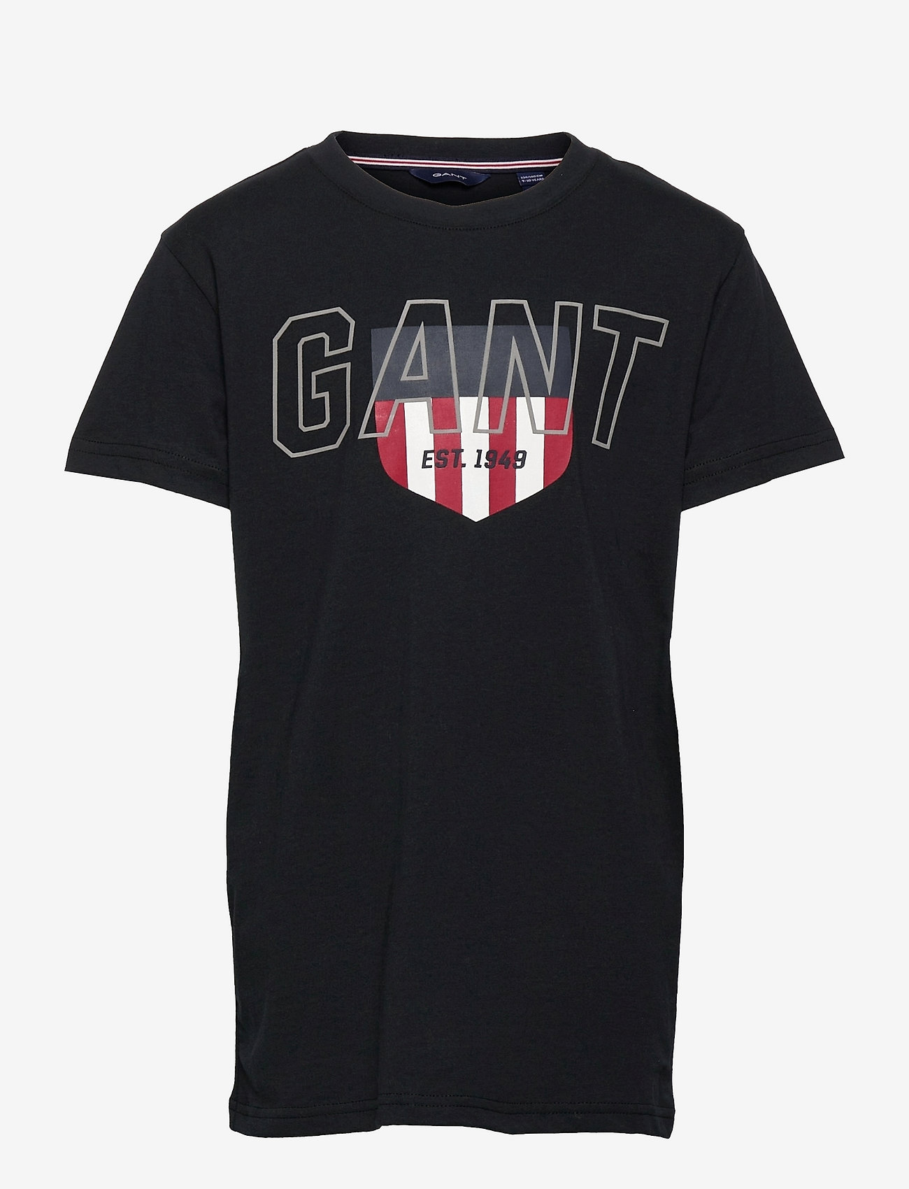 GANT - D2. SPORTY SHIELD SS T-SHIRT - black - 0