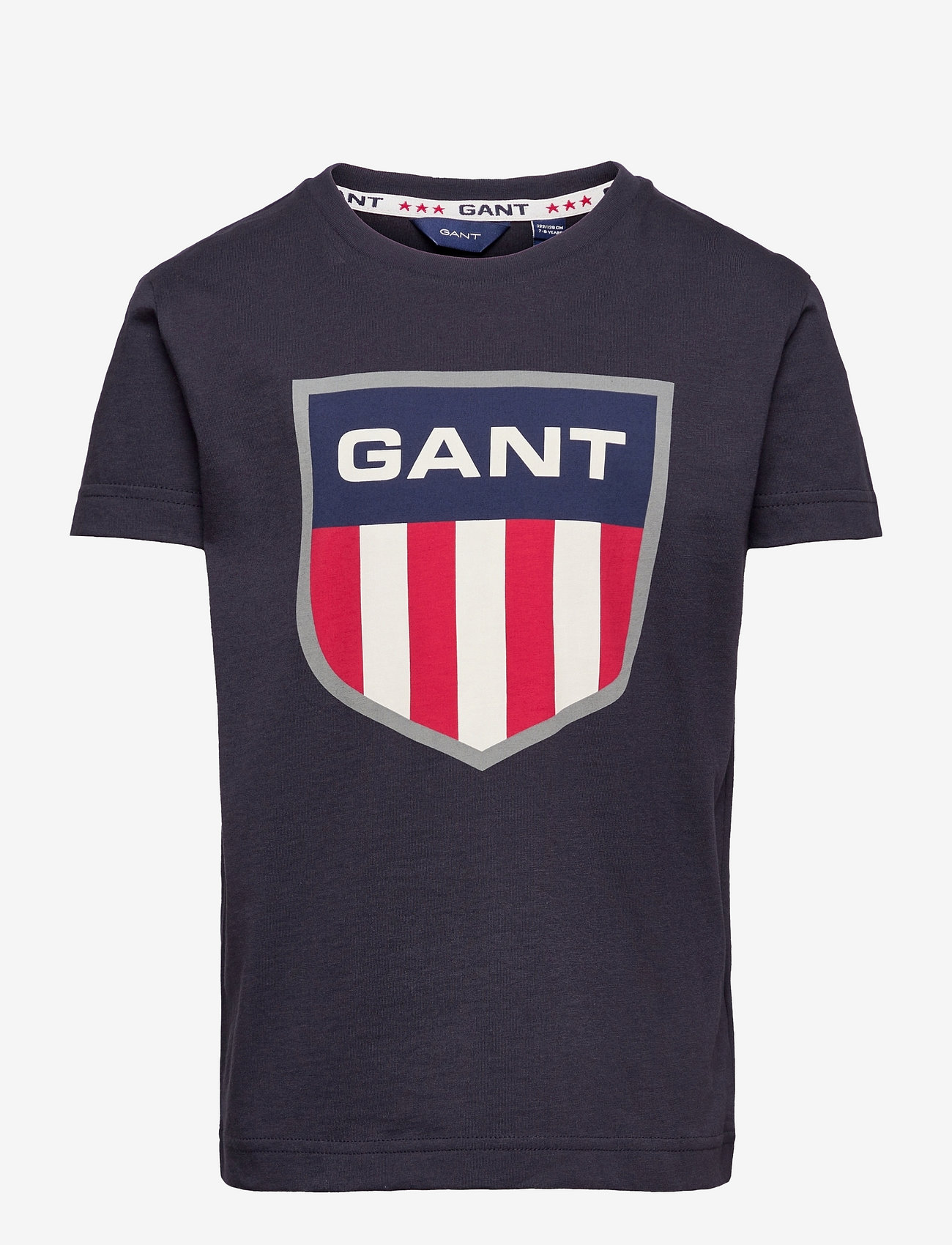 GANT - D1. RETRO SHIELD SS T-SHIRT - kortærmede t-shirts - evening blue - 0