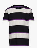 RELAXED STRIPED T-SHIRT - BLACK