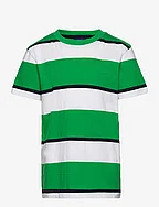 RELAXED STRIPED T-SHIRT - MID GREEN