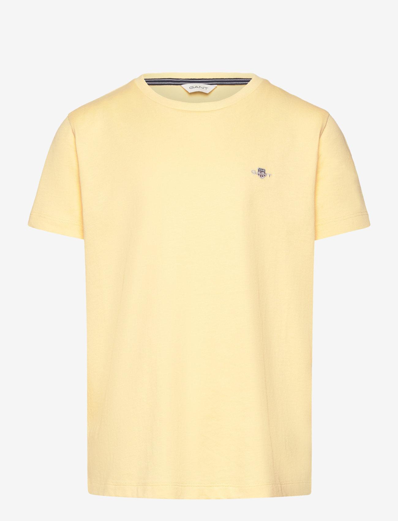GANT - SHIELD SS T-SHIRT - kortærmede t-shirts - dusty light yellow - 0