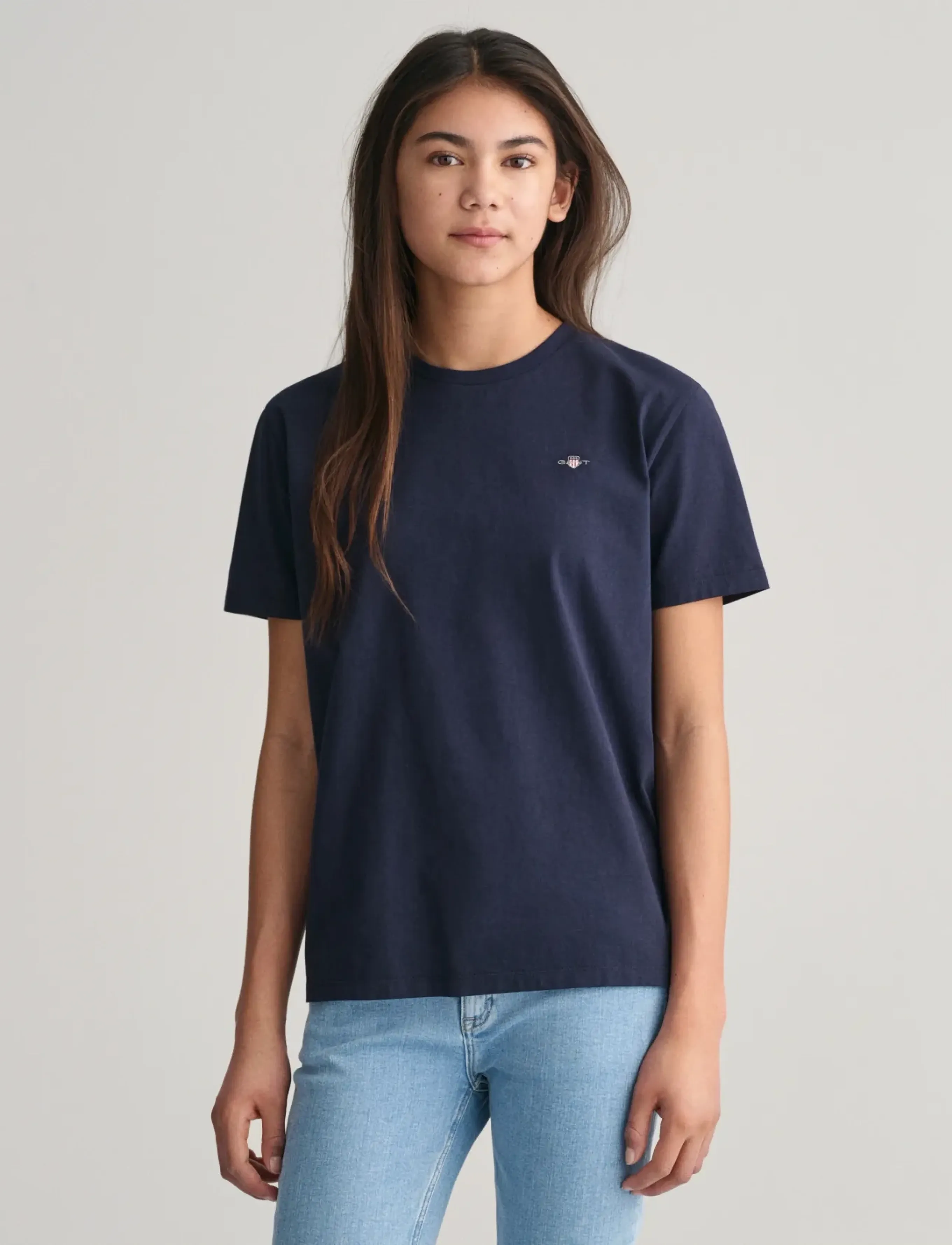 GANT SHIELD SS T-SHIRT - Toppar og stuttermabolir - EVENING BLUE / navy