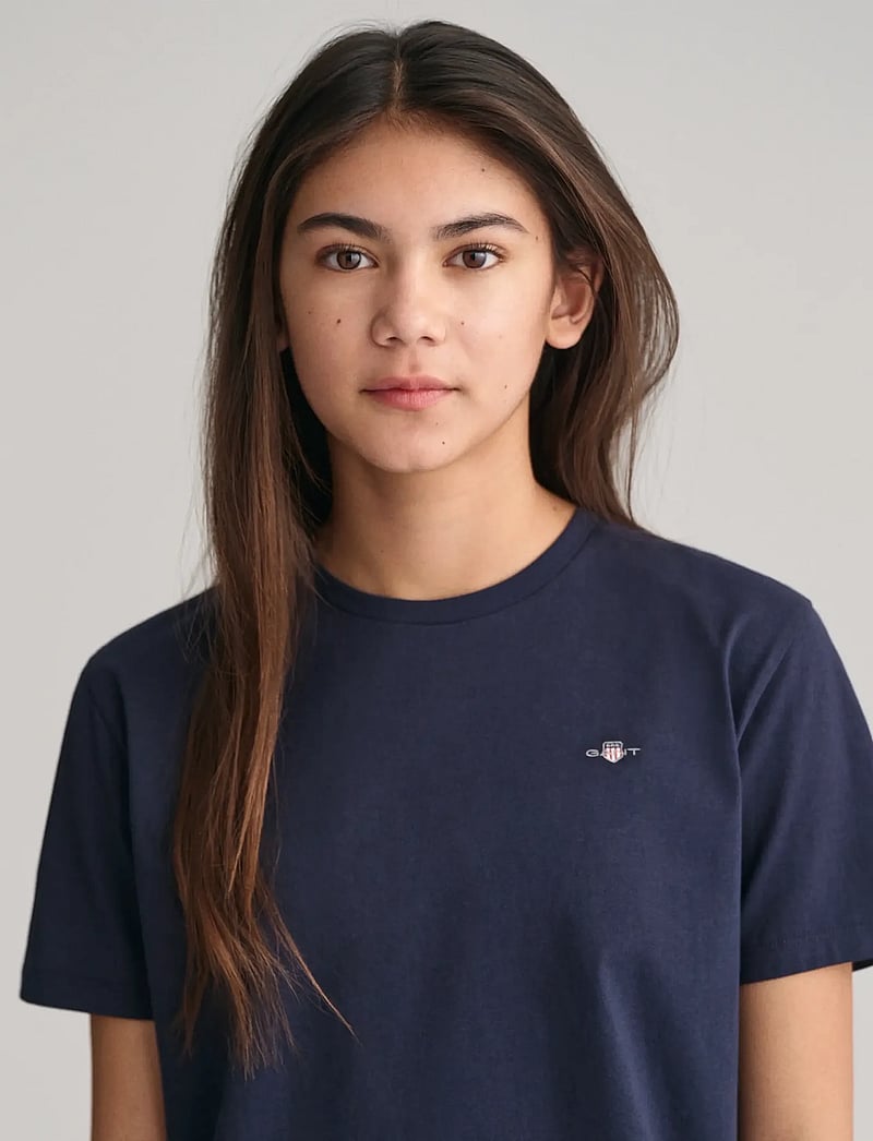 GANT - SHIELD SS T-SHIRT - short-sleeved t-shirts - evening blue - 4