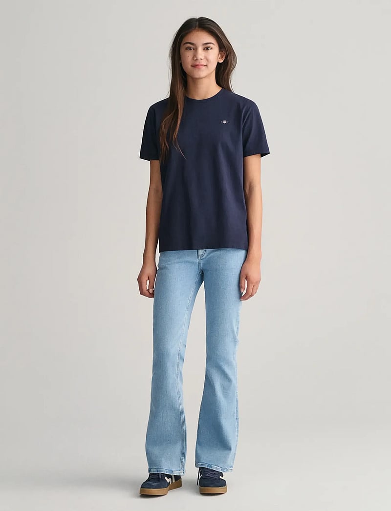 GANT - SHIELD SS T-SHIRT - short-sleeved t-shirts - evening blue - 5