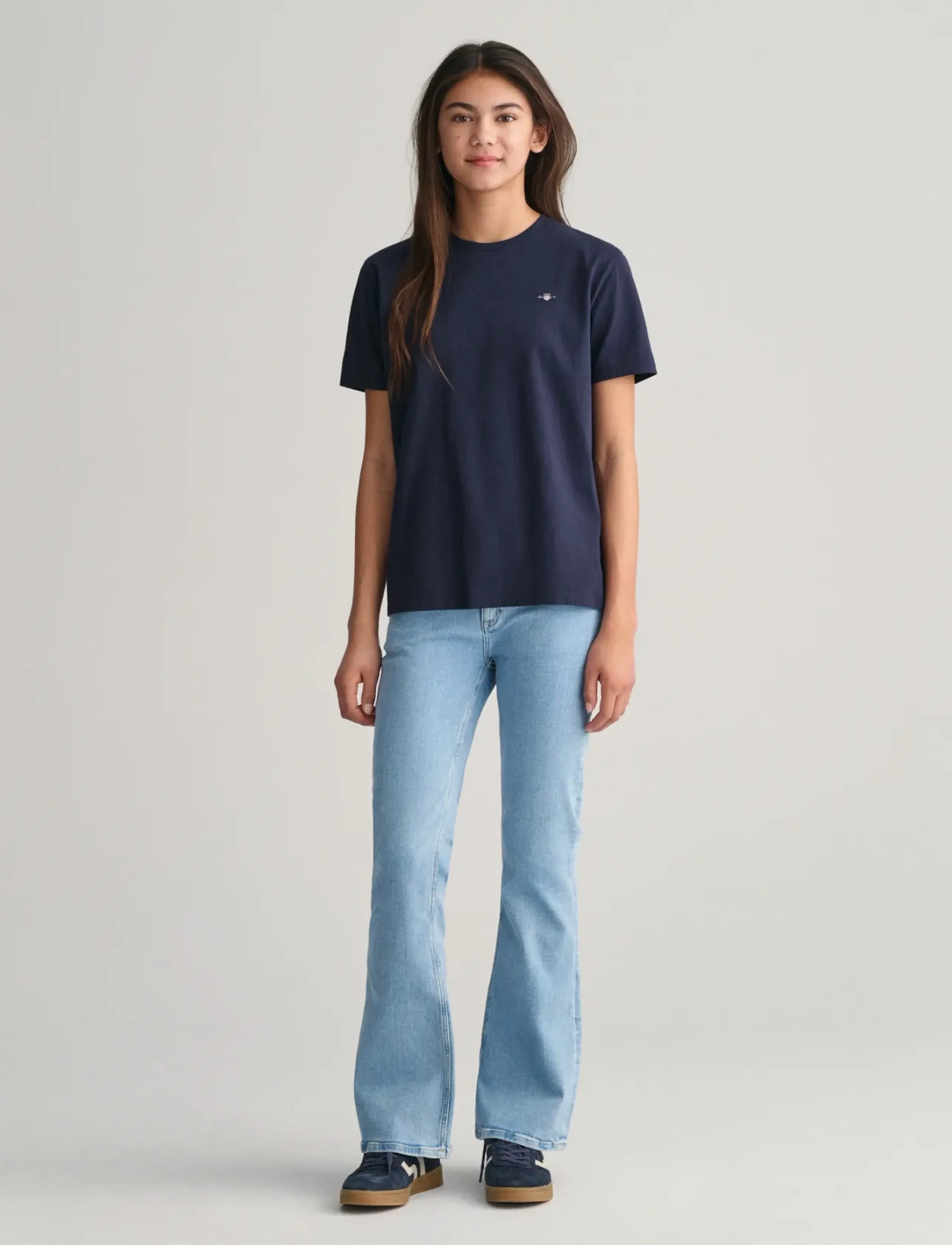 Gant - SHIELD SS T-SHIRT - kortærmede t-shirts - evening blue - 5