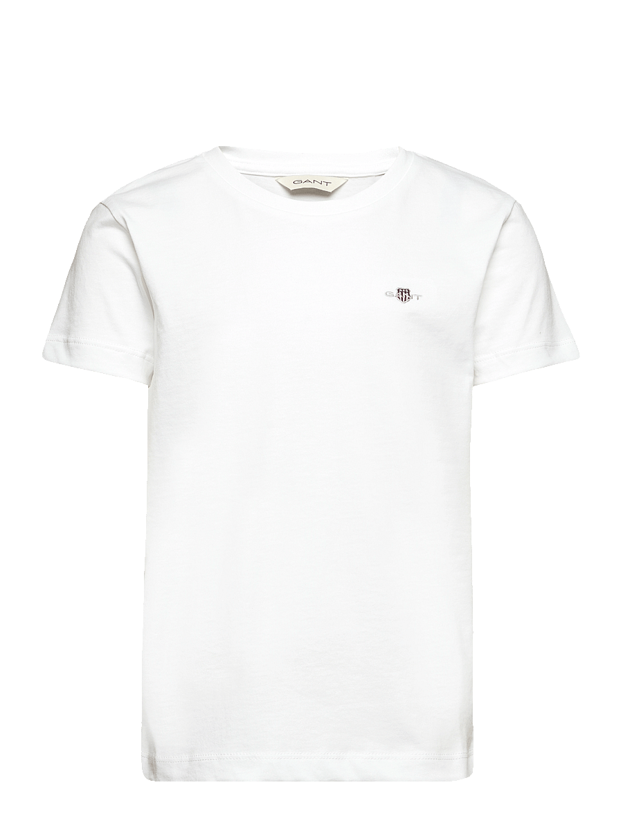 Gant - SHIELD SS T-SHIRT - kortärmade t-shirts - white - 0