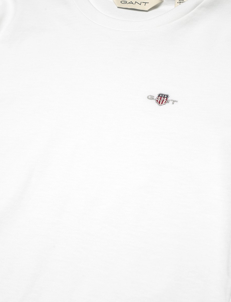 Gant - SHIELD SS T-SHIRT - kortärmade t-shirts - white - 2