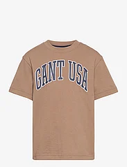 GANT - OVERSIZED GANT USA T-SHIRT - marškinėliai trumpomis rankovėmis - cocoa brown - 0