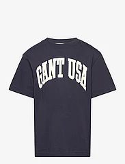 GANT - OVERSIZED GANT USA T-SHIRT - short-sleeved t-shirts - evening blue - 0