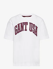 GANT - OVERSIZED GANT USA T-SHIRT - marškinėliai trumpomis rankovėmis - white - 0