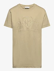 GANT - TONAL AS SS T-SHIRT - marškinėliai trumpomis rankovėmis - beige green - 0