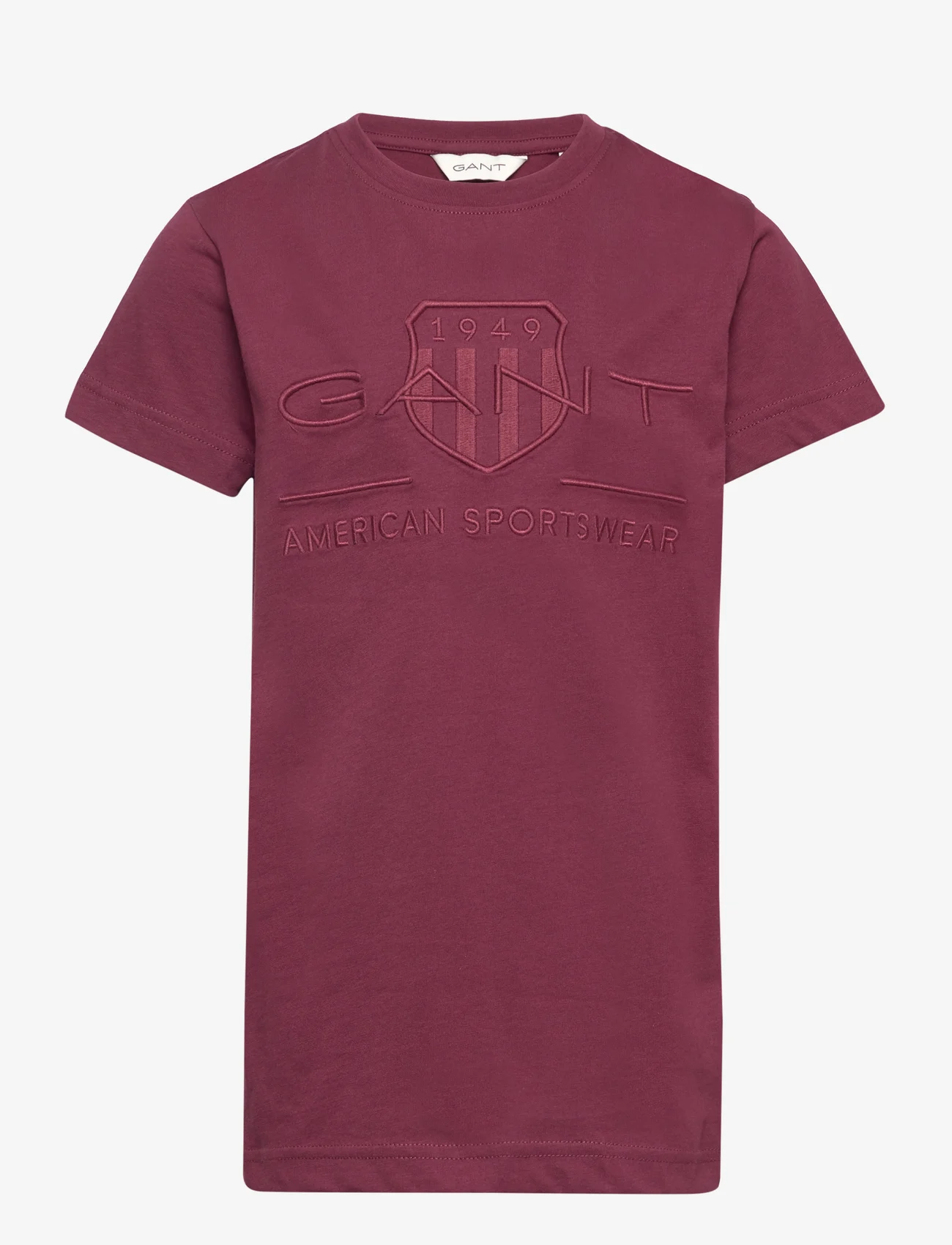 GANT - TONAL AS SS T-SHIRT - short-sleeved t-shirts - deep grape purple - 0