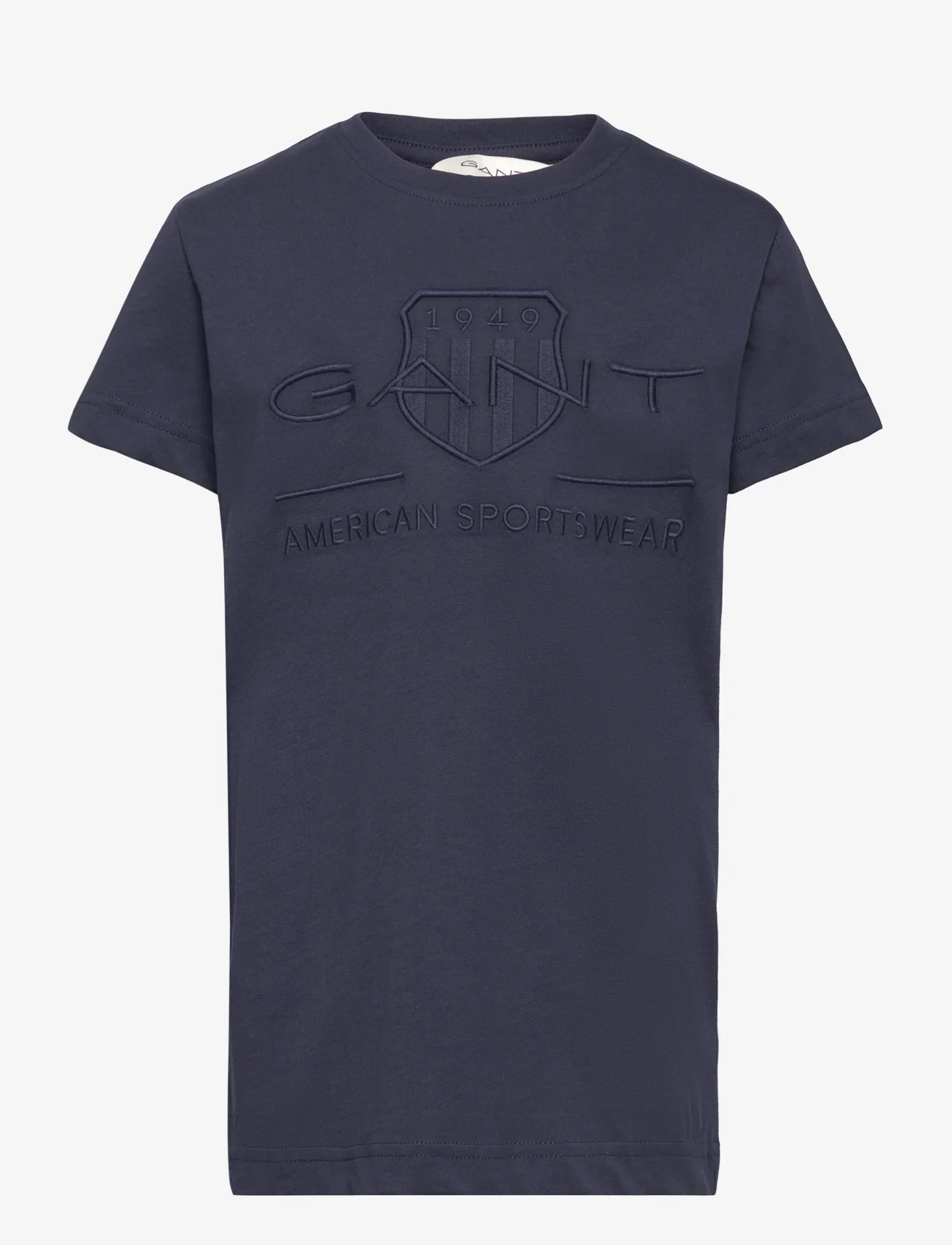 GANT - TONAL AS SS T-SHIRT - short-sleeved t-shirts - evening blue - 0