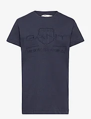 GANT - TONAL AS SS T-SHIRT - kortermede t-skjorter - evening blue - 0