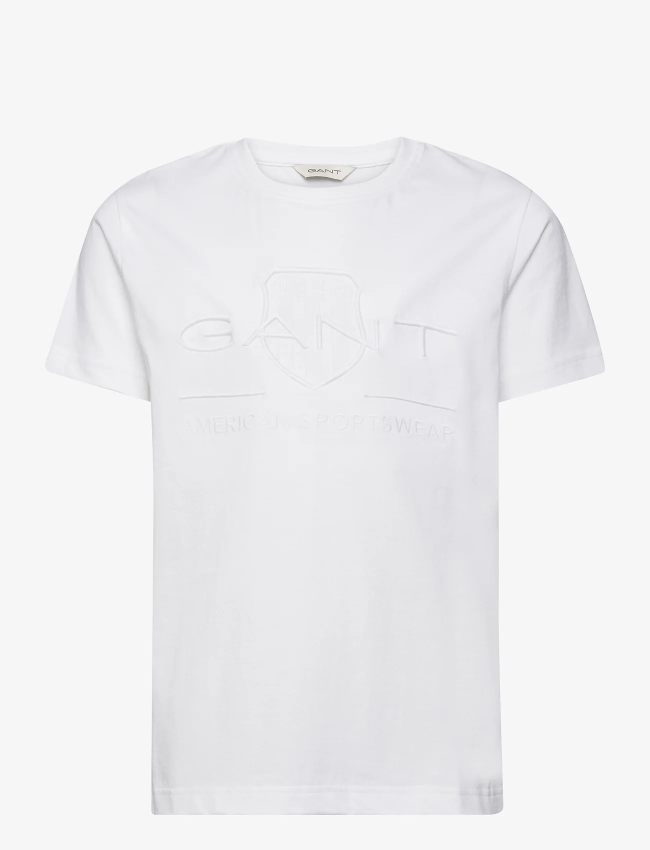 GANT - TONAL AS SS T-SHIRT - kortermede t-skjorter - white - 0