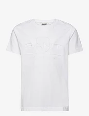 GANT - TONAL AS SS T-SHIRT - marškinėliai trumpomis rankovėmis - white - 0