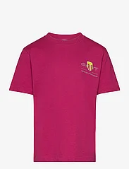 GANT - RELAXED CONTRAST SHIELD T-SHIRT - kortærmede t-shirts - deep fuchsia - 0