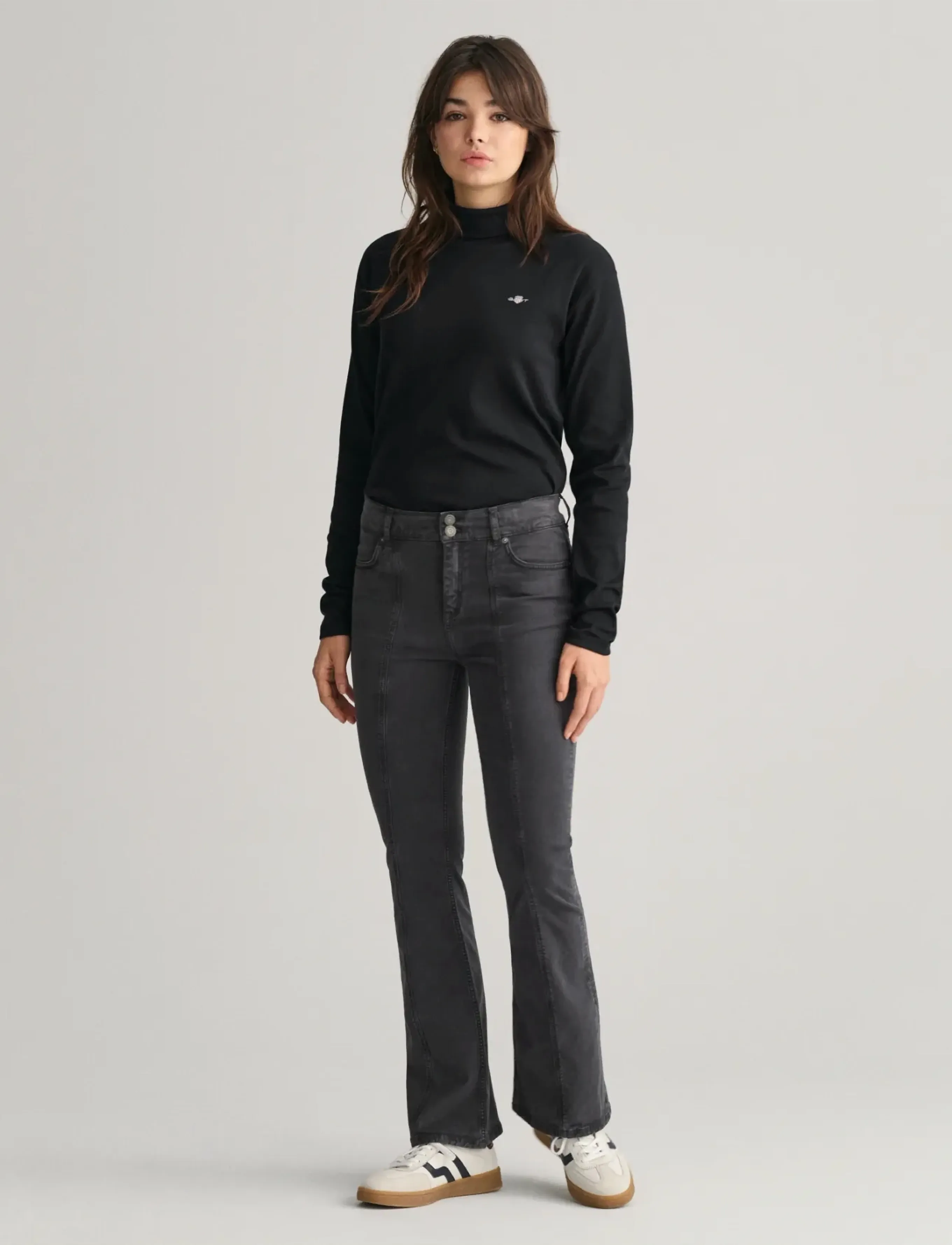 Gant - SHIELD LS TURTLE NECK - poolopaidat - black - 5