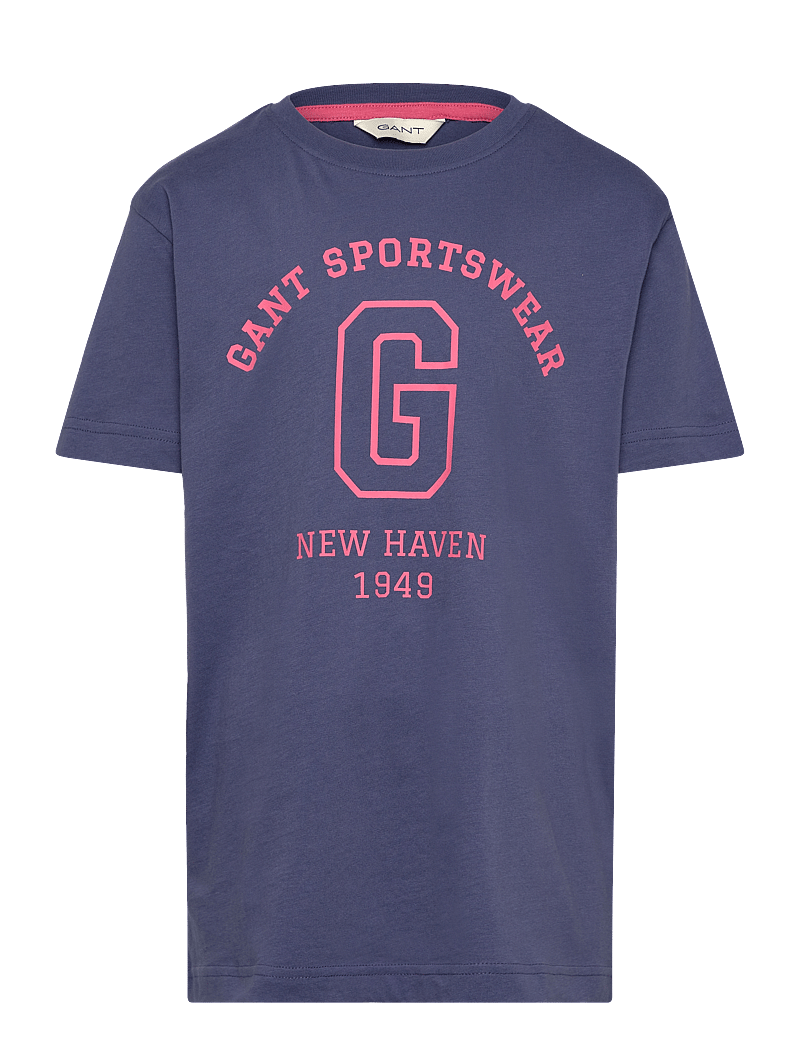 GANT - GANT SPORTSWEAR ARCH T-SHIRT - kurzärmelige - dusty navy - 0