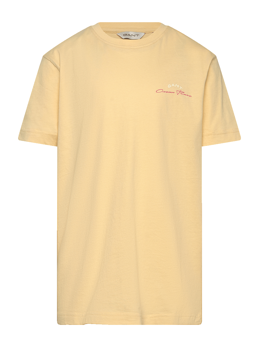 Gant - GANT SAILING GAPHIC T-SHIRT - lühikeste varrukatega t-särgid - dusty light yellow - 0