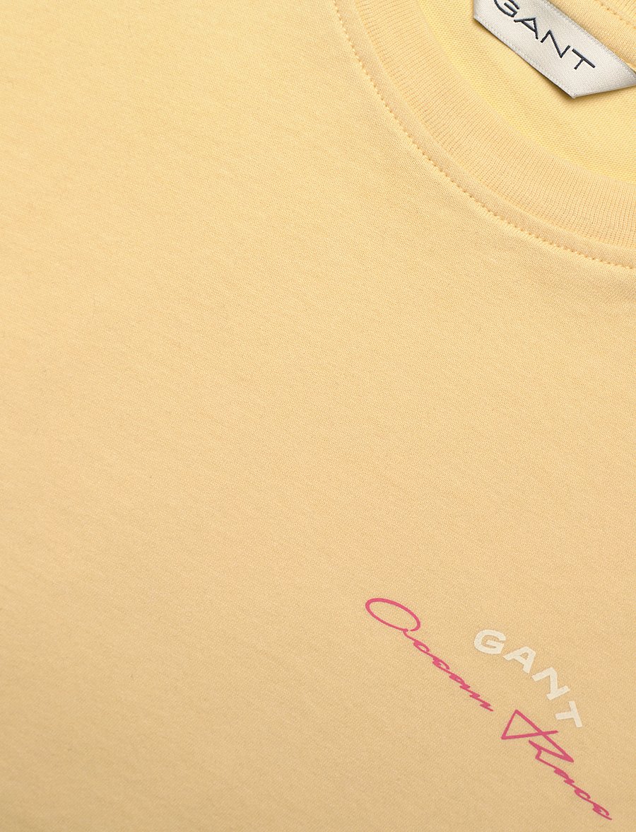 Gant - GANT SAILING GAPHIC T-SHIRT - lühikeste varrukatega t-särgid - dusty light yellow - 2