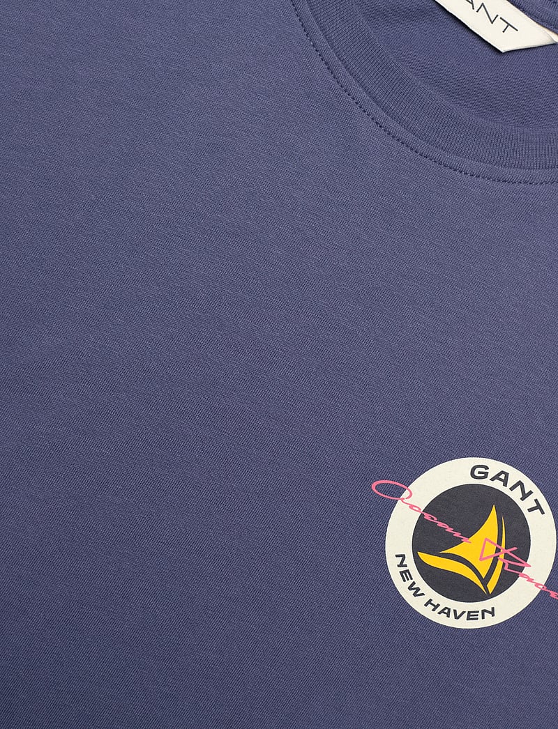 GANT - GANT SAILING GRAPHIC T-SHIRT - lühikeste varrukatega t-särgid - dusty navy - 2