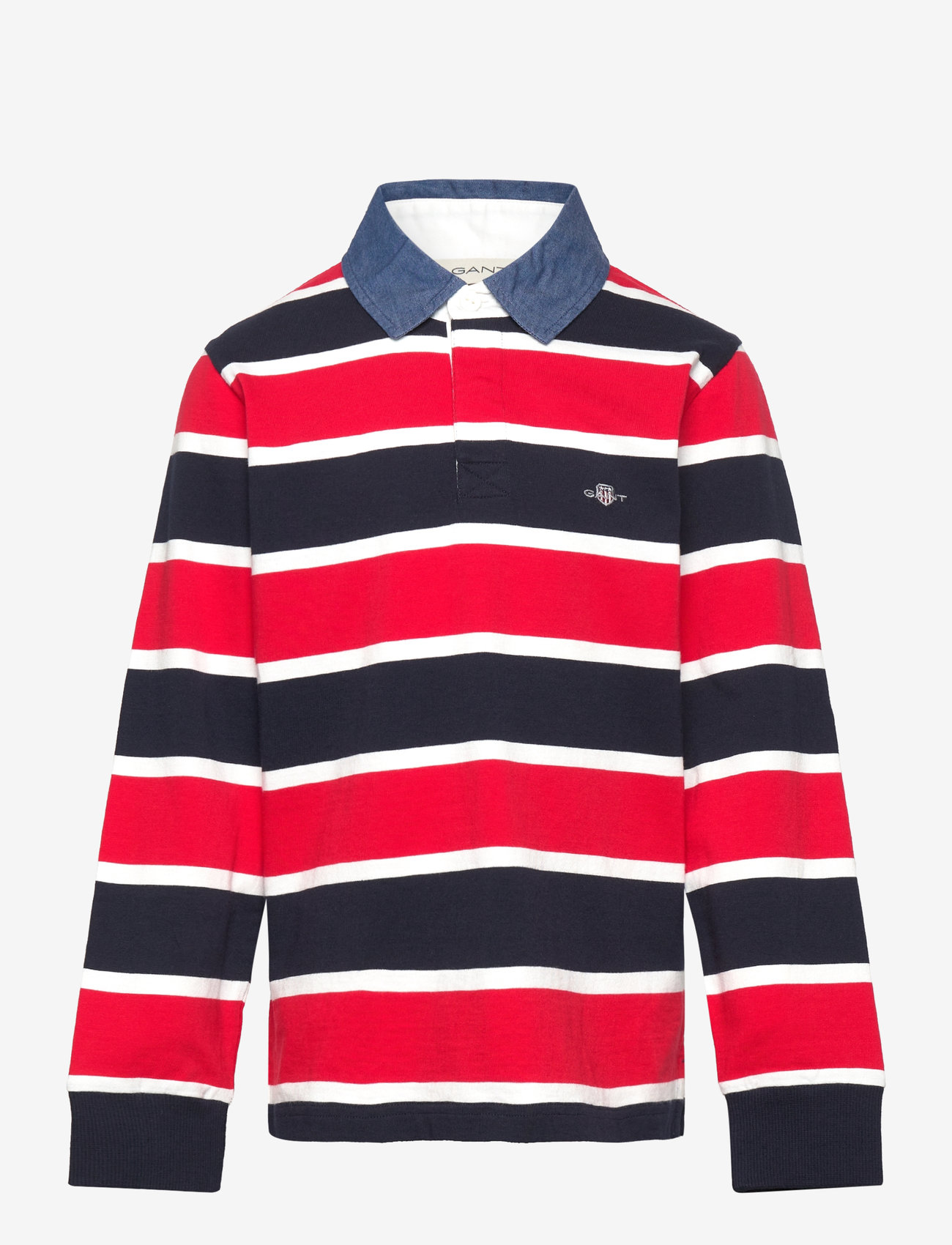 GANT - STRIPED SHIELD RUGGER - langärmelig poloshirt - evening blue - 0