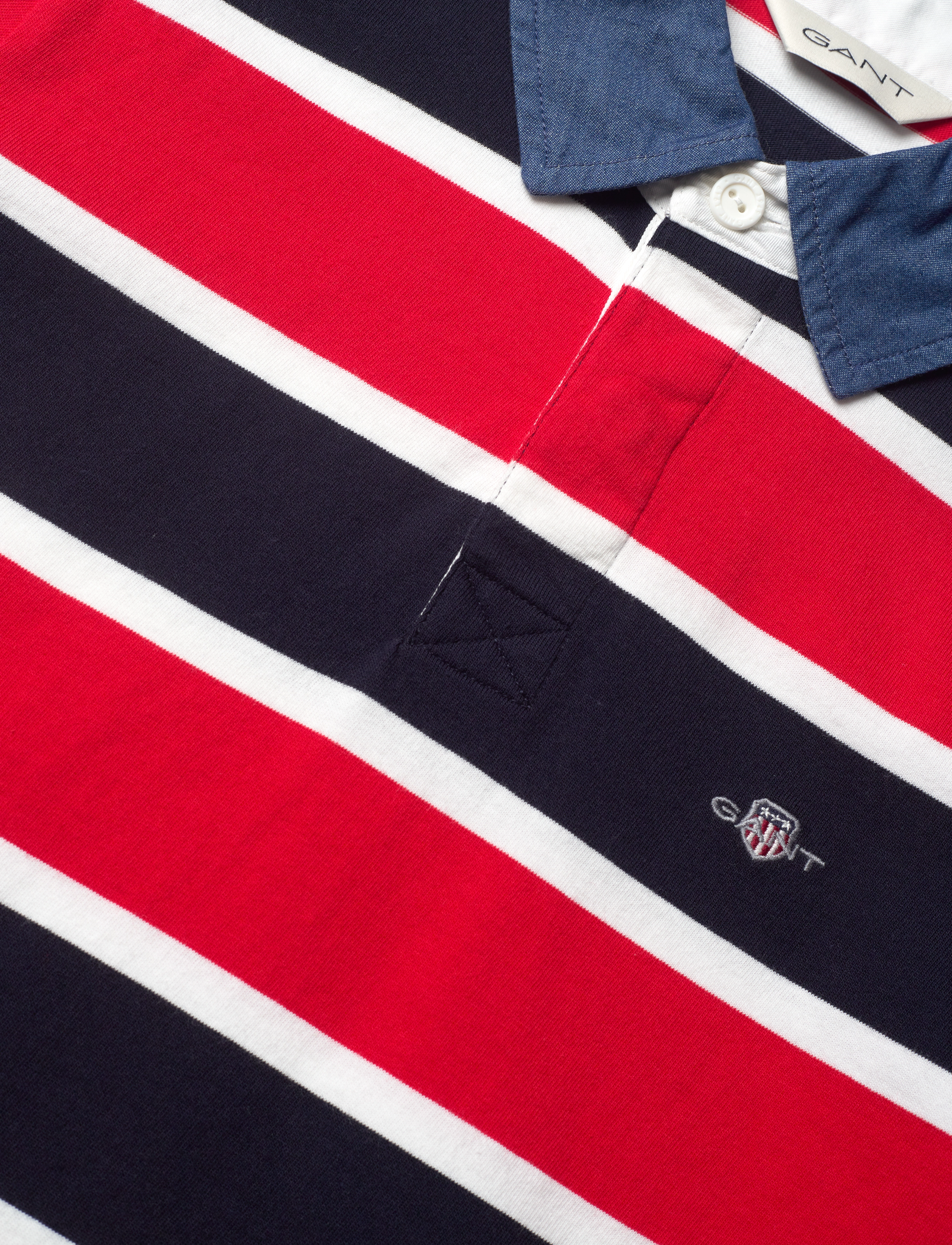 Gant - STRIPED SHIELD RUGGER - fødselsdagsgaver - evening blue - 2