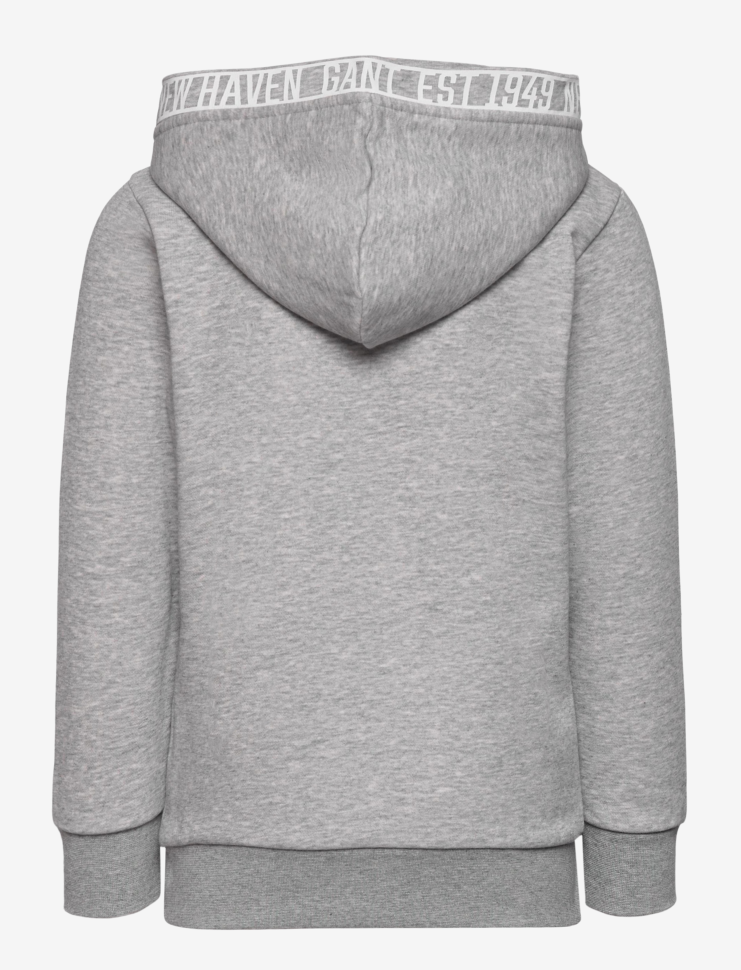 GANT - D1. GANT EST. HALF ZIP HOODIE - light grey melange - 1