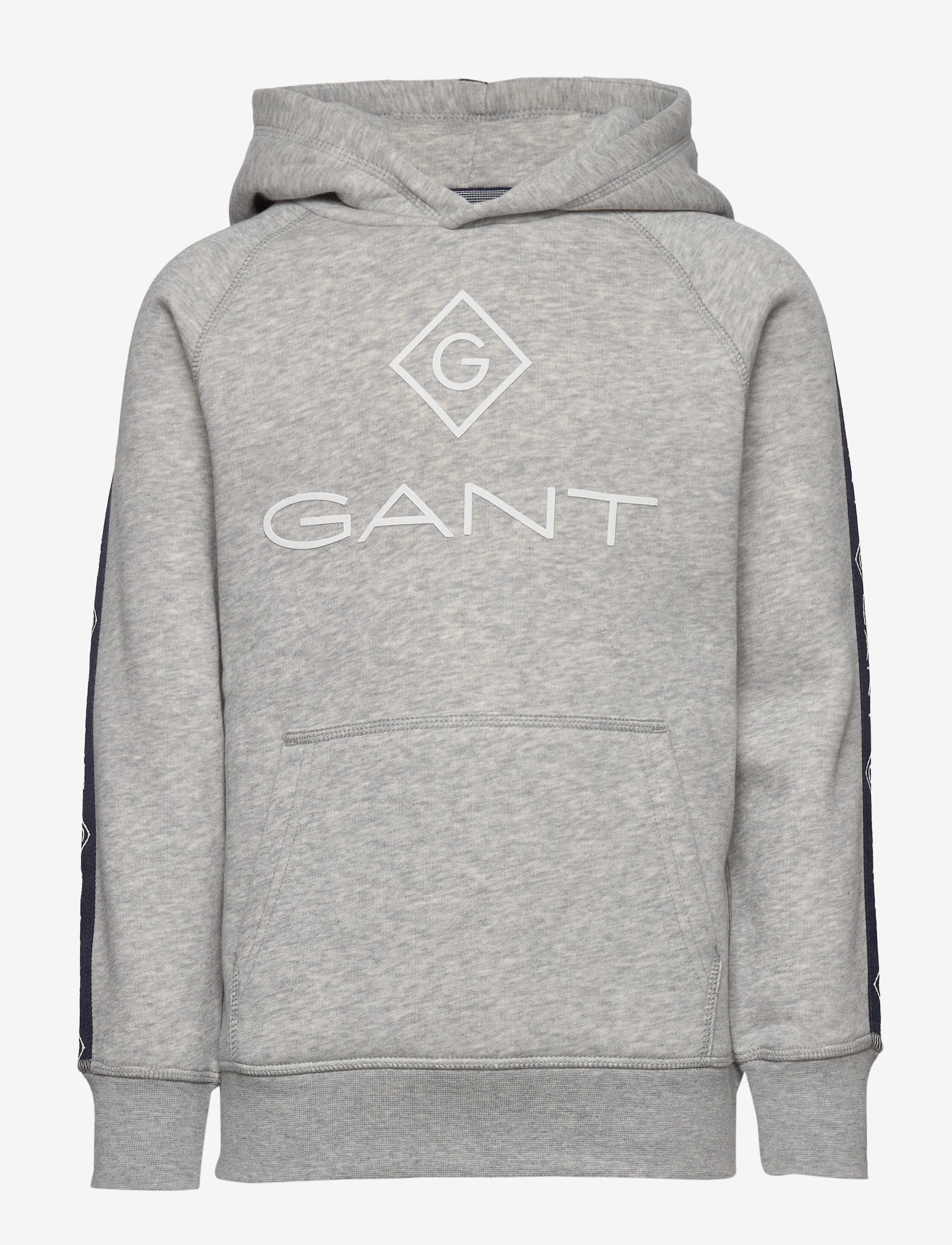 GANT - D1. LOCK UP STRIPE HOODIE - light grey melange - 0