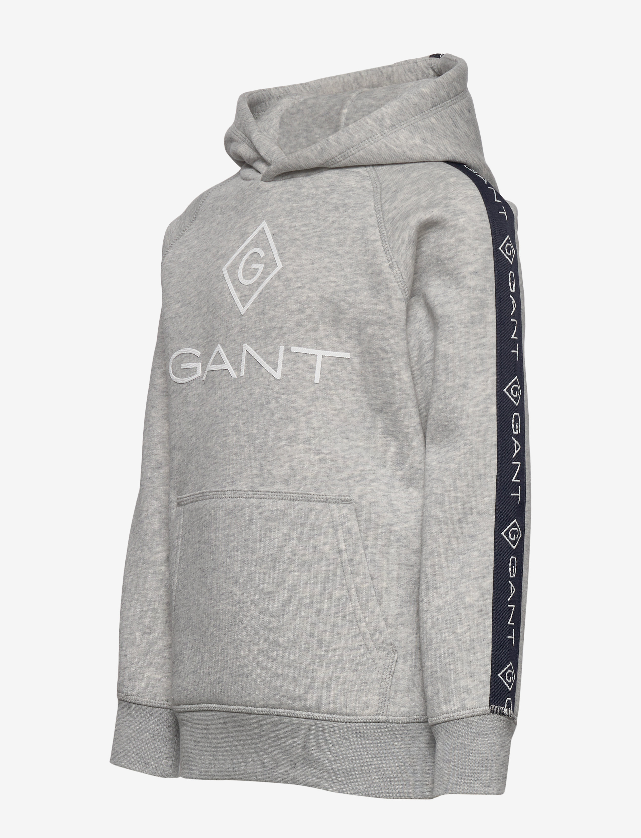 GANT - D1. LOCK UP STRIPE HOODIE - light grey melange - 2