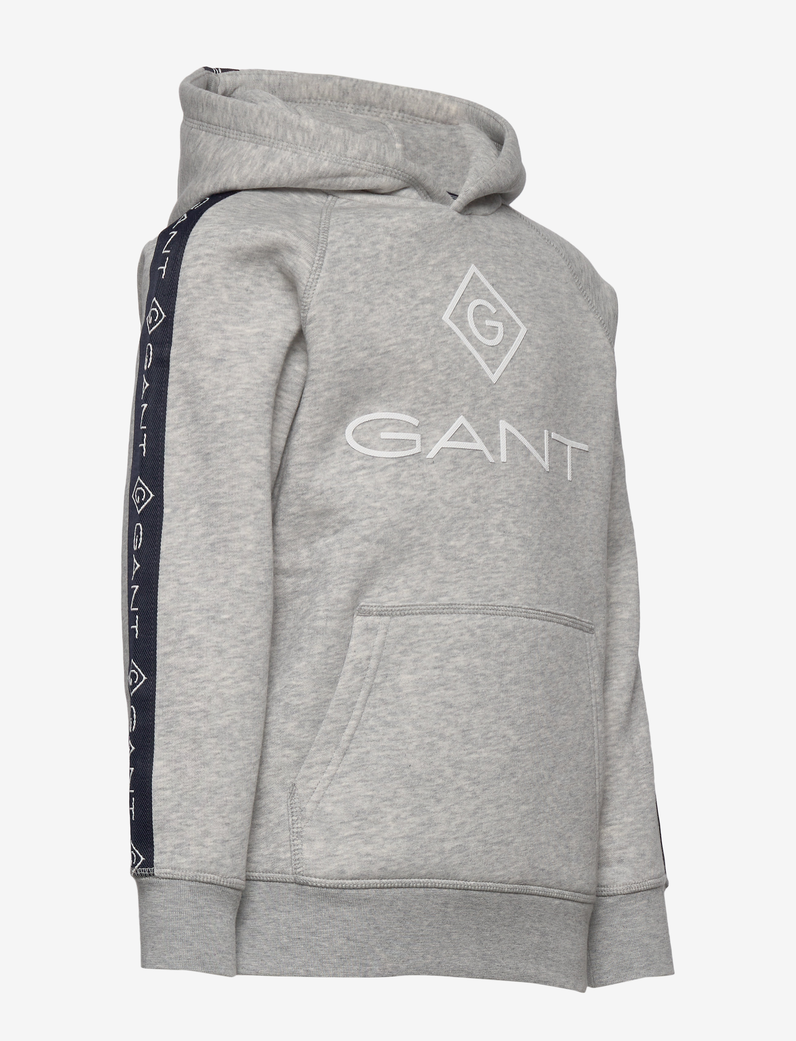 GANT - D1. LOCK UP STRIPE HOODIE - light grey melange - 3